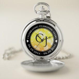 Elegant 13th Citrine Wedding Anniversary Pocket Watch