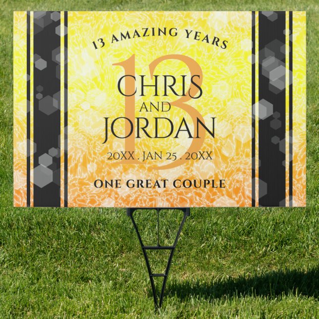 Elegant 13th Citrine Wedding Anniversary Sign (Insitu)