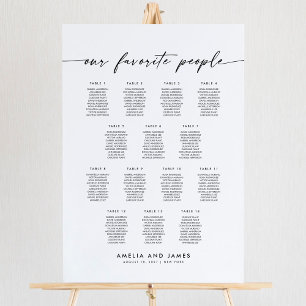 Elegant 14 Tables Favorite People Seating Chart