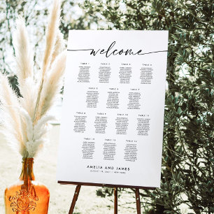 Elegant 14 Tables Welcome Seating Chart Foam Board