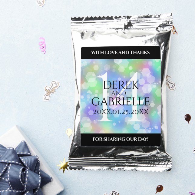 Elegant 14th Opal Wedding Anniversary Celebration Coffee Drink Mix (Packets)