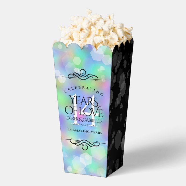 Elegant 14th Opal Wedding Anniversary Celebration Favor Boxes (Popped)