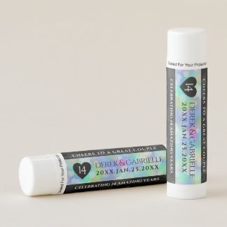 Elegant 14th Opal Wedding Anniversary Celebration Lip Balm