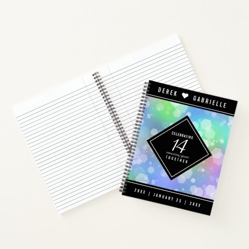 Elegant 14th Opal Wedding Anniversary Celebration Notebook