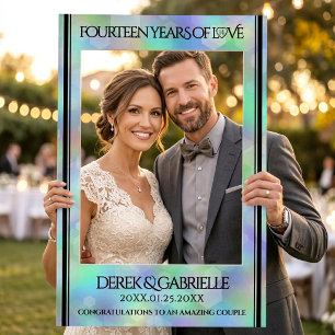 Elegant 14th Opal Wedding Anniversary Celebration Selfie Frame