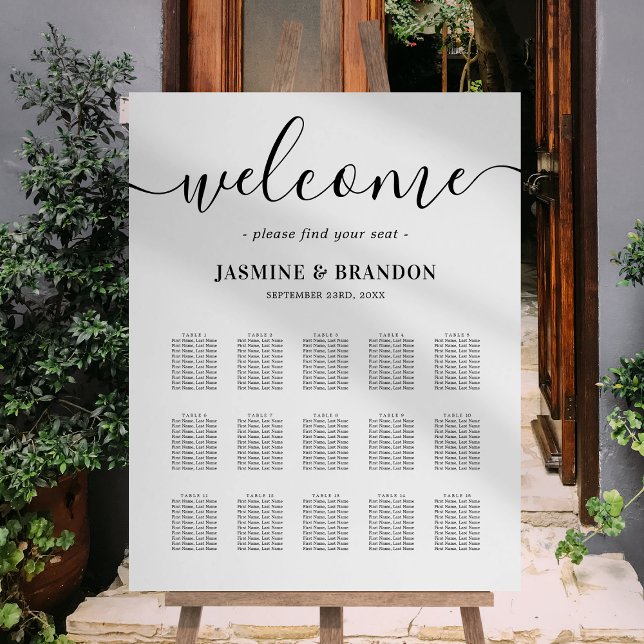 Elegant 15 Table Wedding Seating Chart Foam Board (Creator Uploaded)
