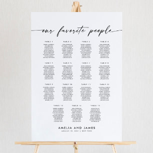 Elegant 15 Tables Favorite People Seating Chart Foam Board