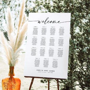 Elegant 15 Tables Welcome Seating Chart Foam Board