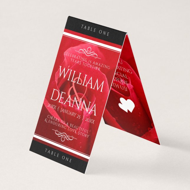 Elegant 15th 26th 36th Rose Wedding Anniversary (Front)