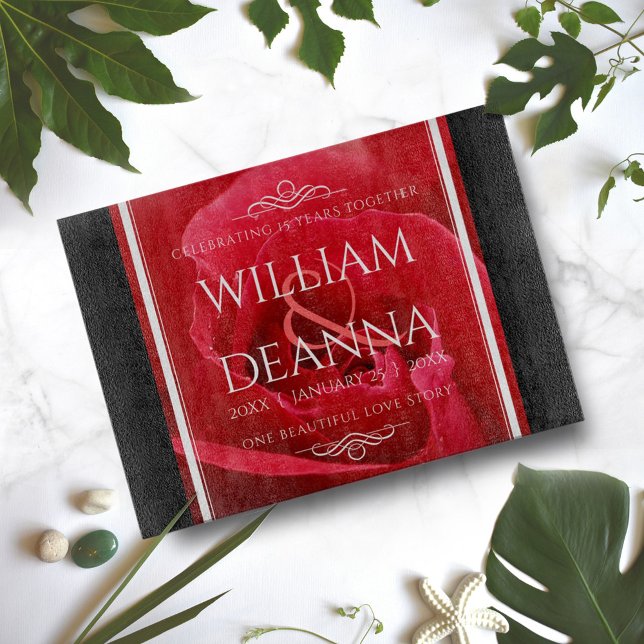 Elegant 15th 26th 36th Rose Wedding Anniversary Cutting Board (Creator Uploaded)