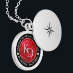 Elegant 15th 26th 36th Rose Wedding Anniversary Locket Necklace<br><div class="desc">Celebrate the 15th, 26th, or 36th wedding anniversary with this commemorative locket! Elegant white lettering on a romantic red rose background add a memorable touch for this special occasion and (extraordinary) milestone. Customize with couple's initials, a special message, and dates for their rose anniversary. Design © W.H. Sim. See more...</div>