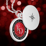 Elegant 15th 26th 36th Rose Wedding Anniversary Locket Necklace<br><div class="desc">Celebrate the 15th, 26th, or 36th wedding anniversary with this commemorative locket! Elegant white lettering on a romantic red rose background add a memorable touch for this special occasion and (extraordinary) milestone. Customize with couple's initials, a special message, and dates for their rose anniversary. Design © W.H. Sim. See more...</div>