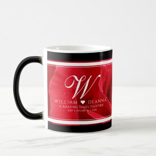 Elegant 15th 26th 36th Rose Wedding Anniversary Magic Mug