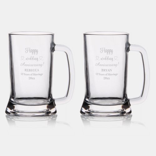 Elegant 15th Wedding Anniversary Special Occasion Stein