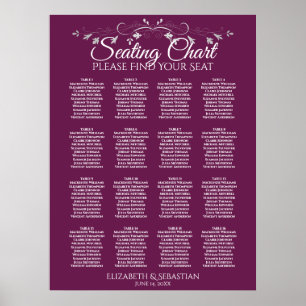 Elegant 16 Table Cassis Wedding Seating Chart