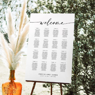 Elegant 16 Tables Welcome Seating Chart Foam Board