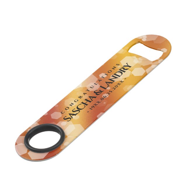 Elegant 16th 23rd Topaz Wedding Anniversary Bar Key (Front Angled)