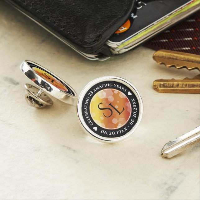 Elegant 16th 23rd Topaz Wedding Anniversary Lapel Pin (In Situ)