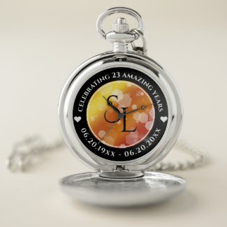 Elegant 16th 23rd Topaz Wedding Anniversary Pocket Watch