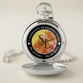Elegant 16th 23rd Topaz Wedding Anniversary Pocket Watch by expressionsoccasions at Zazzle