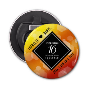 Elegant 16th Golden Topaz Wedding Anniversary Bottle Opener