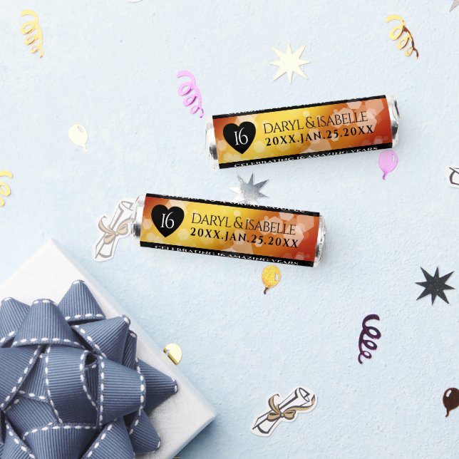 Elegant 16th Golden Topaz Wedding Anniversary Breath Savers® Mints (Party)