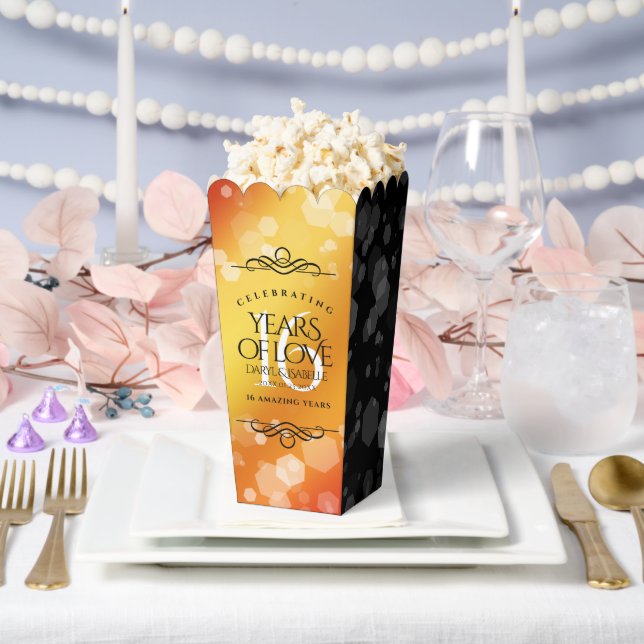 Elegant 16th Golden Topaz Wedding Anniversary Favor Boxes (Wedding)