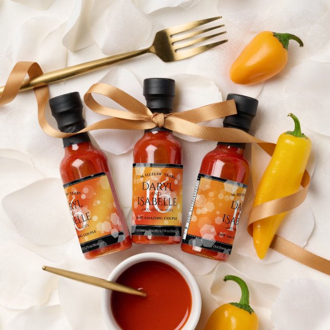 Elegant 16th Golden Topaz Wedding Anniversary Hot Sauces (Wedding)