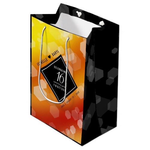 Elegant 16th Golden Topaz Wedding Anniversary Medium Gift Bag