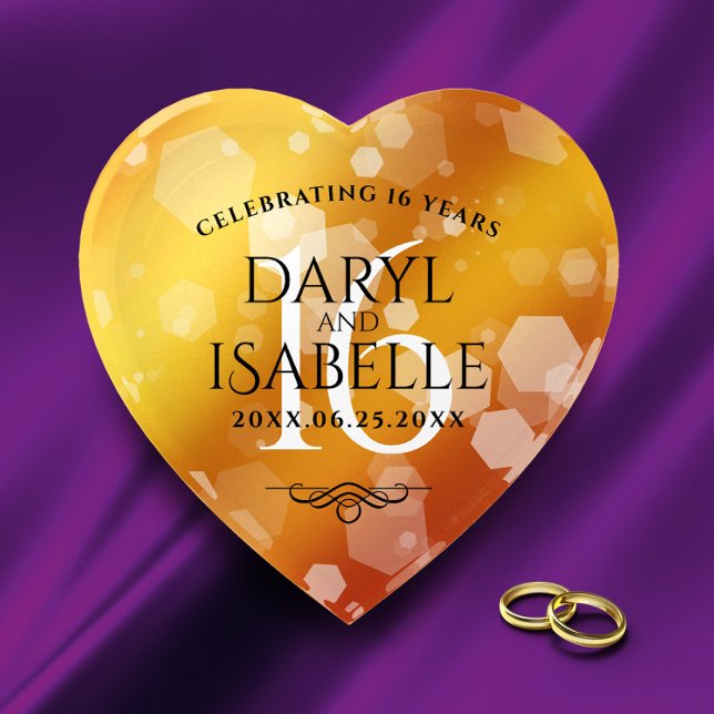 Elegant 16th Golden Topaz Wedding Anniversary Paperweight (Creator Uploaded)