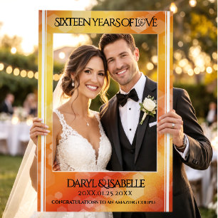 Elegant 16th Golden Topaz Wedding Anniversary Selfie Frame