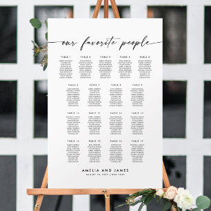 Elegant 17 Tables Favorite People Seating Chart
