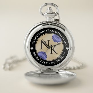 Elegant 17th Shells Beach Sand Wedding Anniversary Pocket Watch