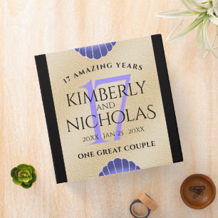 Elegant 17th Shells Wedding Anniversary 3 Ring Binder