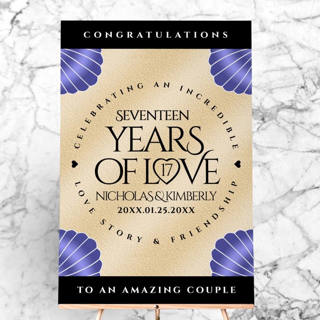 Elegant 17th Shells Wedding Anniversary Acrylic Sign (Elegant 17th Shells Wedding Anniversary Acrylic Sign Cover Photo)
