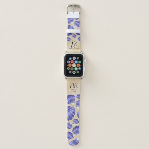 Elegant 17th Shells Wedding Anniversary Apple Watch Band