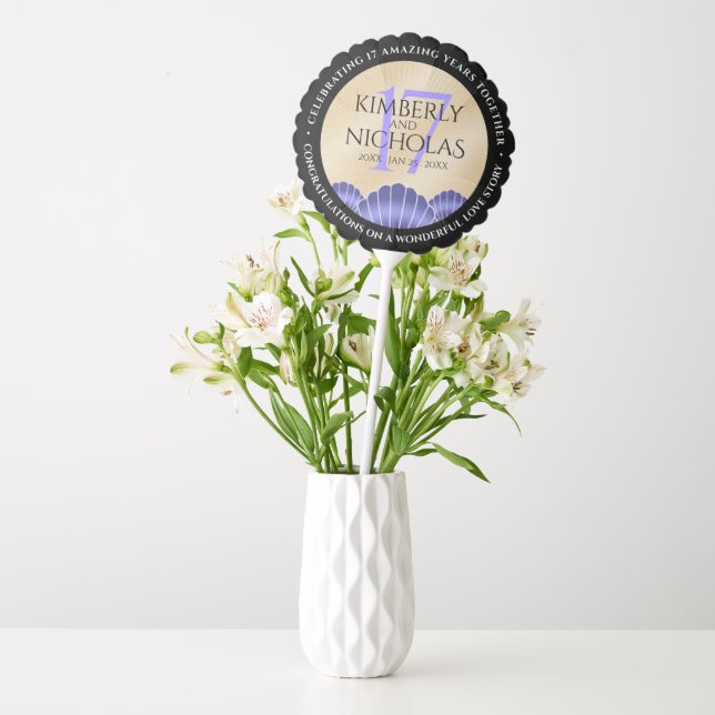 Elegant 17th Shells Wedding Anniversary Balloon (Vase)