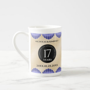 Elegant 17th Shells Wedding Anniversary Bone China Mug