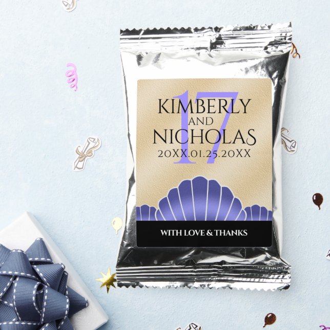 Elegant 17th Shells Wedding Anniversary Coffee Drink Mix (Packets)