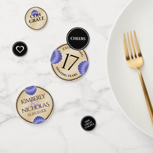 Elegant 17th Shells Wedding Anniversary Confetti (Group)