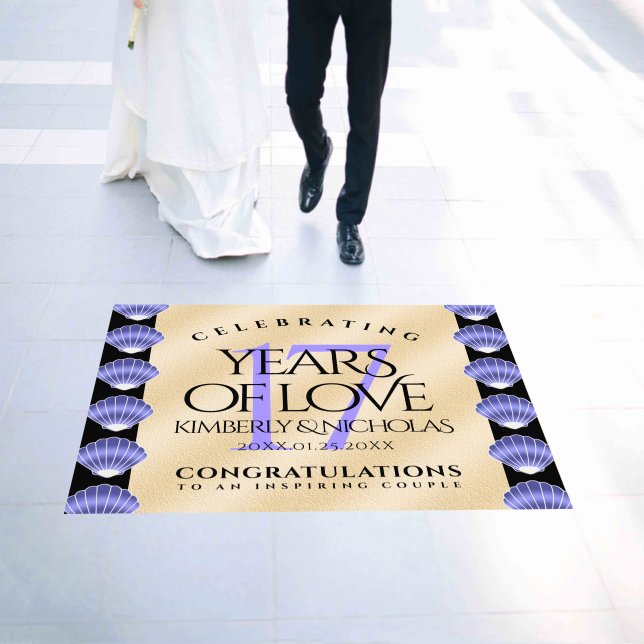 Elegant 17th Shells Wedding Anniversary Floor Decals (Wedding)