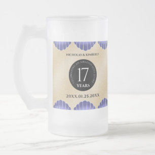 Elegant 17th Shells Wedding Anniversary Frosted Glass Beer Mug