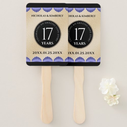 Elegant 17th Shells Wedding Anniversary Hand Fan