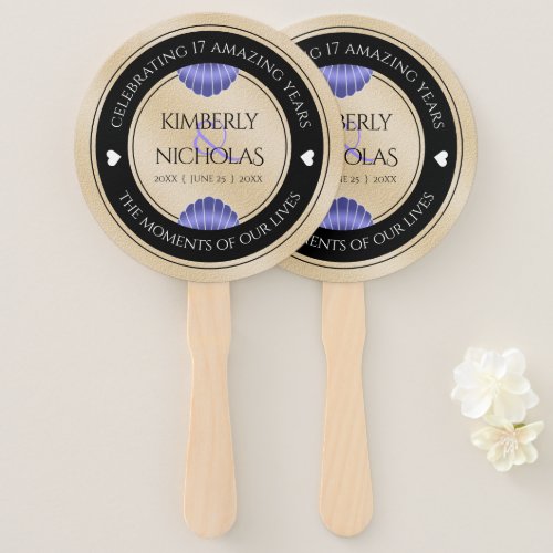 Elegant 17th Shells Wedding Anniversary Hand Fan