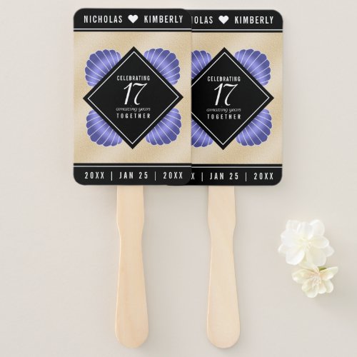 Elegant 17th Shells Wedding Anniversary Hand Fan