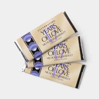 Elegant 17th Shells Wedding Anniversary Hershey Bar Favors