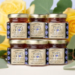 Elegant 17th Shells Wedding Anniversary Honey Jar Favors<br><div class="desc">Add a sweet touch to 17th shells wedding anniversary celebrations with these tasty honey pot favors! Elegant lettering with lavender seashells on a beach sand white background add a memorable touch for this special occasion and milestone. Personalize with couple's names, dates of marriage, and message. Design © W.H. Sim. See...</div>