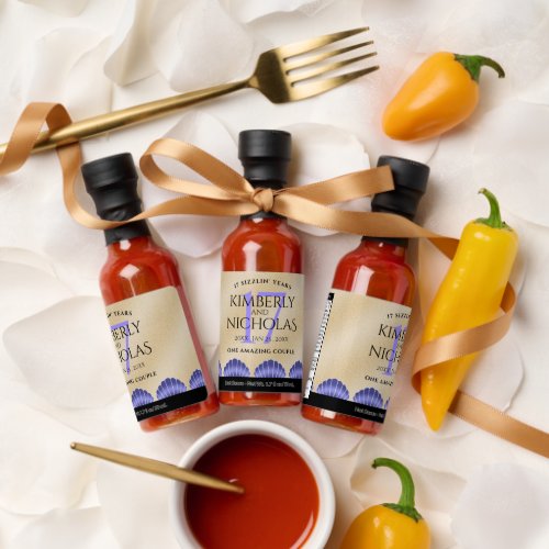 Elegant 17th Shells Wedding Anniversary Hot Sauces