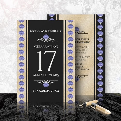 Elegant 17th Shells Wedding Anniversary Invitation