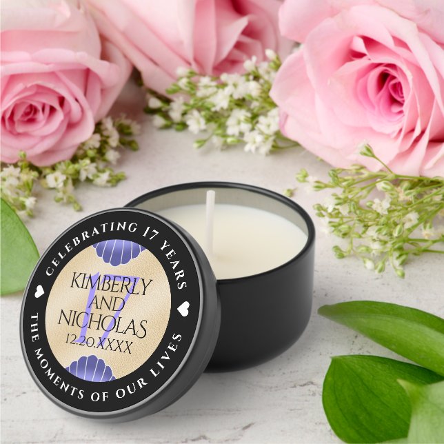 Elegant 17th Shells Wedding Anniversary Mini Candle Favors (Insitu (Wedding))